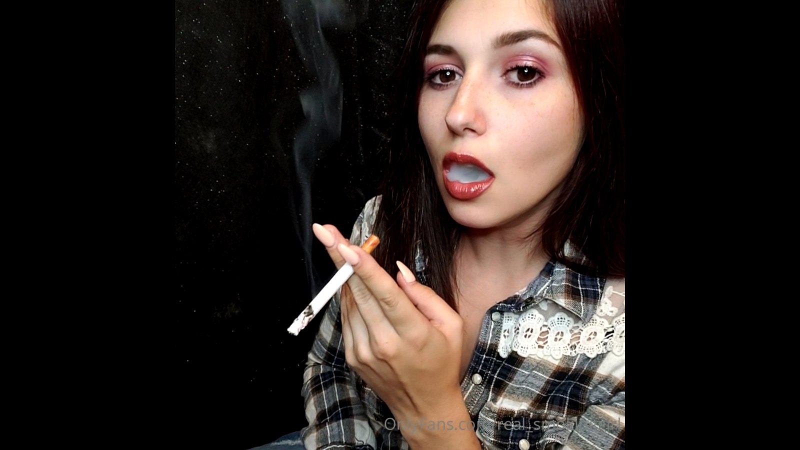 Nose Exhales Only RealSmokingGirl